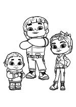 Раскраска - Духи-рейнджеры - Эдди, Коди и Саммер Скайседар