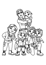 Раскраска - Духи-рейнджеры - Семья смотрителей парка