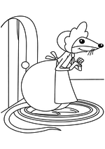 Раскраска - Дюймовочка - Полевая мышь