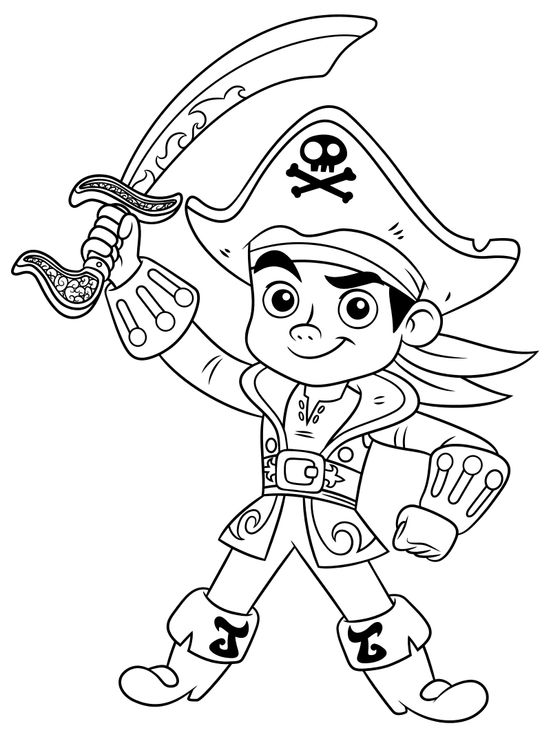 Раскраска - Джейк и пираты Нетландии - Капитан Джейк