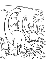 Раскраска - Хороший динозавр - Динозавры и астероид