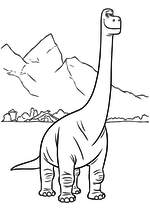 Раскраска - Хороший динозавр - Апатозавр Генри отец Арло