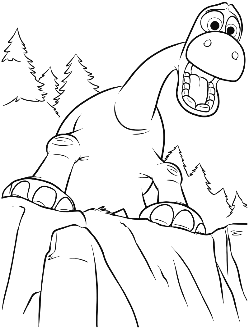 Раскраска - Хороший динозавр - Арло потерял отца