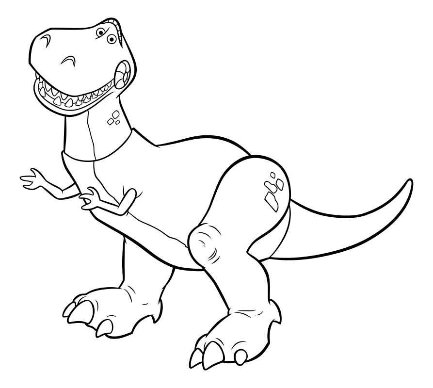 Раскраска - История игрушек - Тираннозавр Рекс