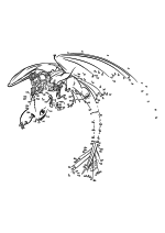 Раскраска - Как приручить дракона 2 - Иккинг летит на Беззубике - по точкам