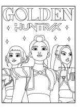 Раскраска - Кейпоп-охотницы на демонов - Golden в исполнении Huntrix