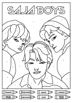 Раскраска - Кейпоп-охотницы на демонов - Saja Boys раскраска по номерам