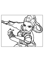 Раскраска - Кейпоп-охотницы на демонов - Действие Руми