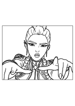 Раскраска - Кейпоп-охотницы на демонов - Весёлая поза Руми