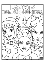 Раскраска - Кейпоп-охотницы на демонов - Рождество охотников на демонов