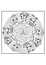 Раскраска - Кейпоп-охотницы на демонов - Мандала Хантрикс 2