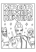Раскраска - Кейпоп-охотницы на демонов - Участники группы Хантрикс