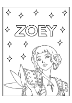 Раскраска - Кейпоп-охотницы на демонов - Подробный образ Зои