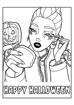 Раскраска - Кейпоп-охотницы на демонов - Руми готовится к Хэллоуину