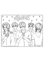 Раскраска - Кейпоп-охотницы на демонов - Группа Саджа Бойс
