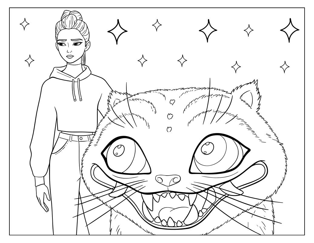 Раскраска - Кейпоп-охотницы на демонов - Руми с Дерпи