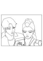 Раскраска - Кейпоп-охотницы на демонов - Руми и Джуни