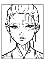 Раскраска - Кейпоп-охотницы на демонов - Руми Полудемон