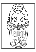 Раскраска - Кейпоп-охотницы на демонов - Руми Лапша быстрого приготовления