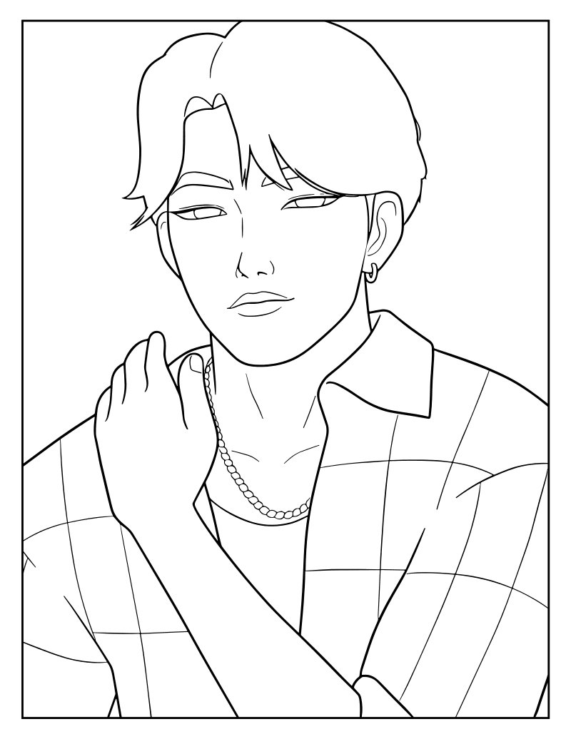 Раскраска - Кейпоп-охотницы на демонов - Простой Джуни Saja Boys