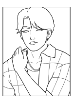 Раскраска - Кейпоп-охотницы на демонов - Простой Джуни Saja Boys