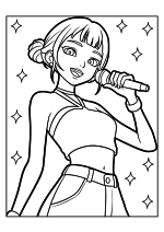 Раскраска - Кейпоп-охотницы на демонов - Зои поёт