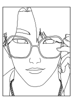 Раскраска - Кейпоп-охотницы на демонов - Джину в солнцезащитных очках