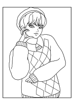 Раскраска - Кейпоп-охотницы на демонов - Малыш Саджа Бойз