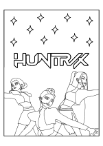 Раскраска - Кейпоп-охотницы на демонов - Зои Руми и Мира Хантрикс поют