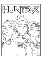 Раскраска - Кейпоп-охотницы на демонов - Группа Хантрикс