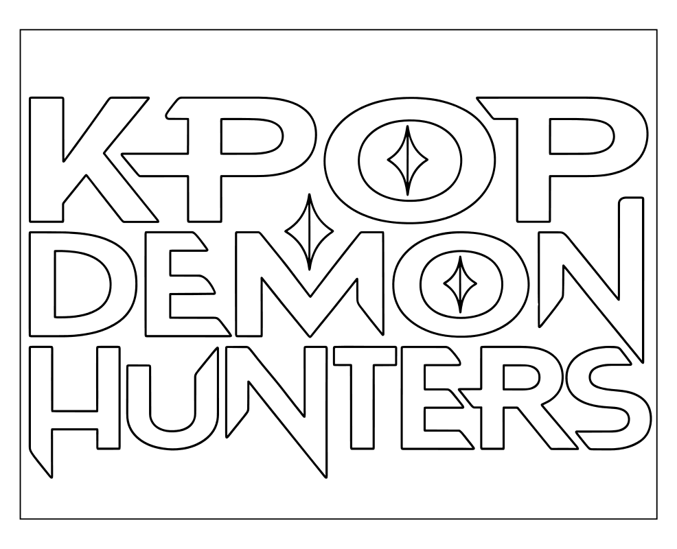 Раскраска - Кейпоп-охотницы на демонов - Логотип Кейпоп-охотницы на демонов