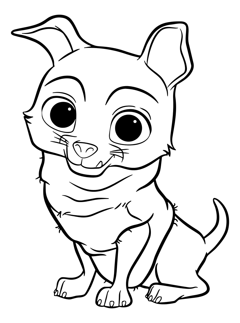 Раскраска - Кот в сапогах 2: Последнее желание - Оптимистичный пёс Перрито