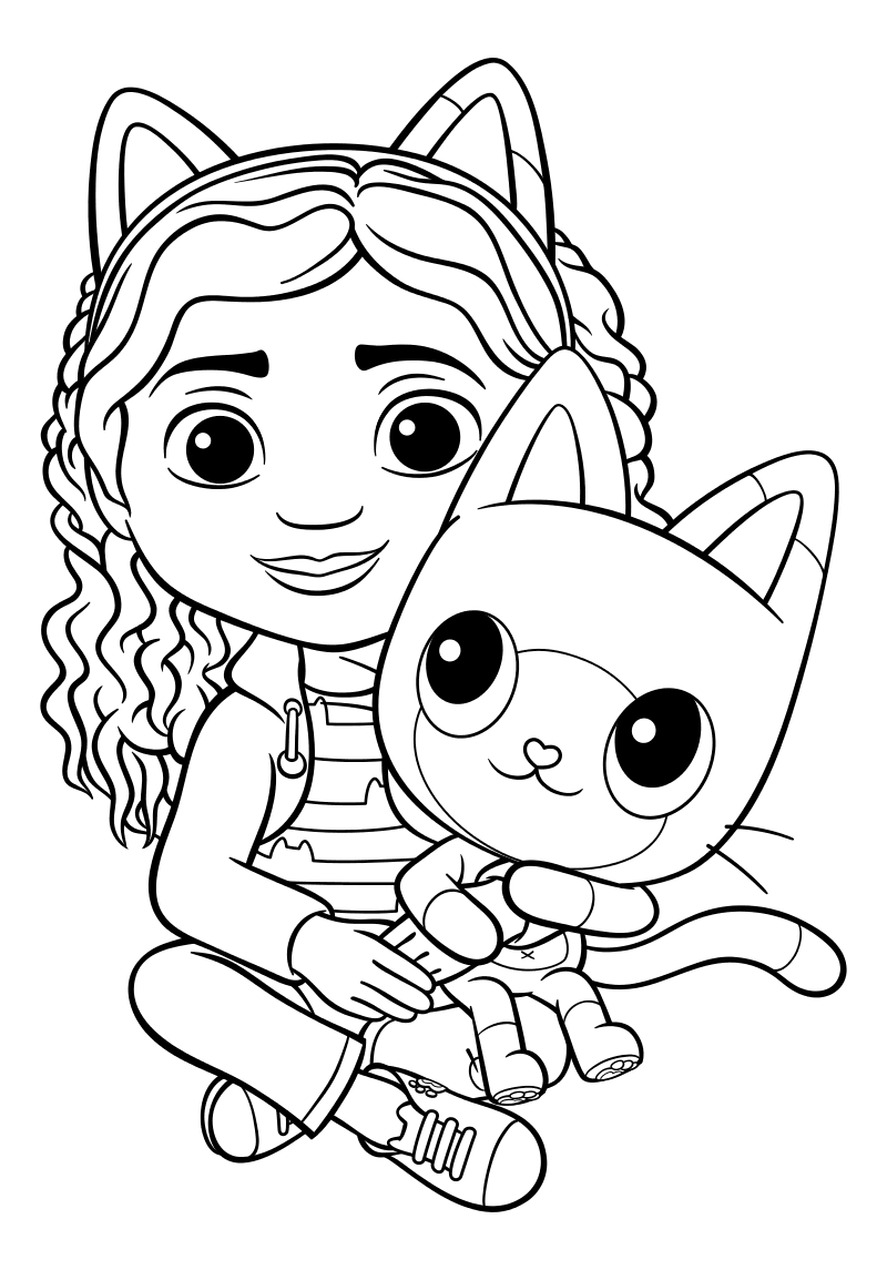 Раскраска - Кукольный домик Габби - Габби и Пэнди