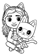 Раскраска - Кукольный домик Габби - Габби и Пэнди