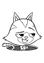 Раскраска - Кукольный домик Габби - Кот-Крыс в люке