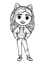 Раскраска - Кукольный домик Габби - Габби обожает кошек