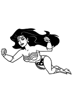 Раскраска - Лига Справедливости - Чудо-женщина атакует