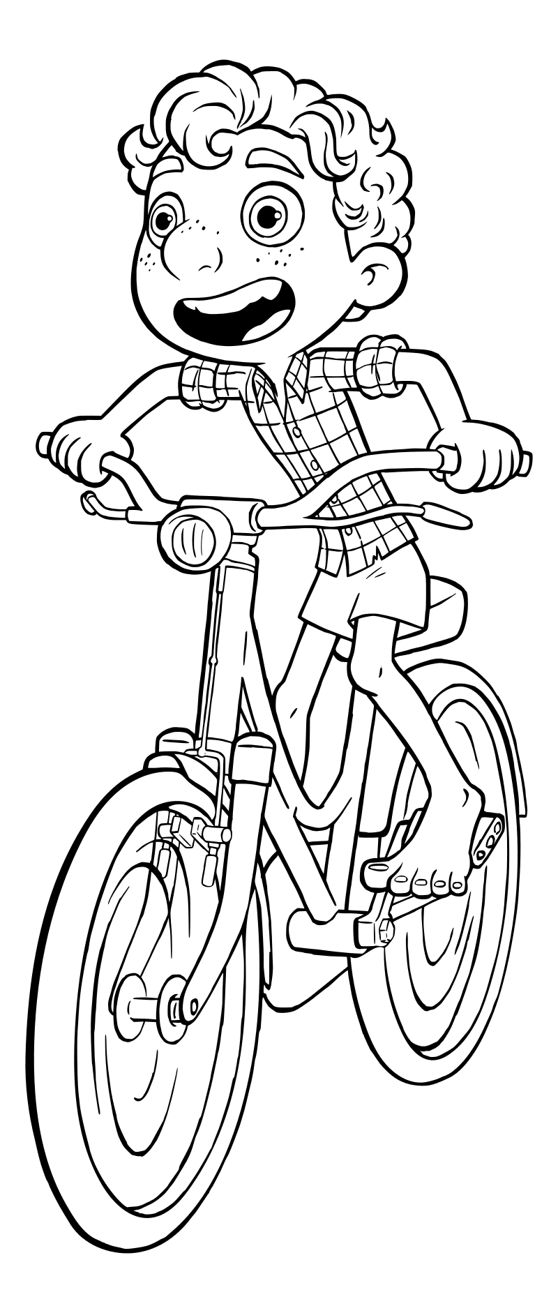 Раскраска - Лука - Лука Пагуро на велосипеде