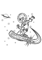 Раскраска - Майлз с другой планеты - Майлз в космосе на бластборде