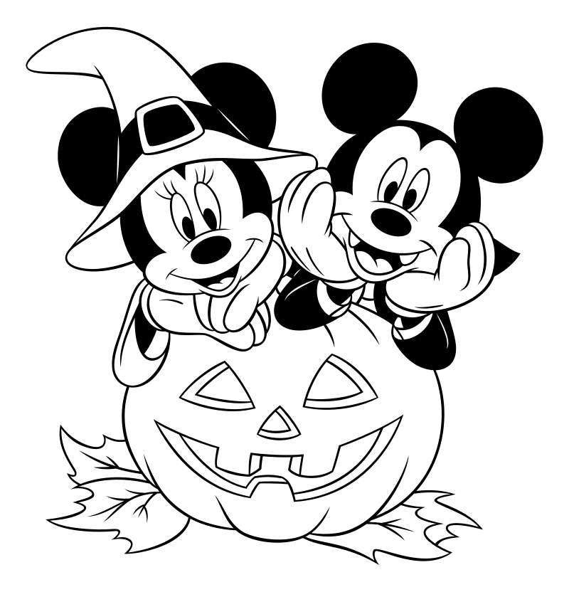 Раскраска - Микки Маус и друзья - Микки и Минни празднуют Хэллоуин