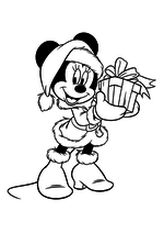 Раскраска - Микки Маус и друзья - Рождественский подарок для Минни
