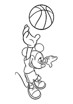 Раскраска - Микки Маус и друзья - Микки Маус играет в баскетбол