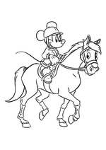 Раскраска - Микки Маус и друзья - Микки Маус верхом на лошади