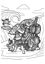 Раскраска - Моана - Персонажи мультфильма Моана Раскраска - Моана - Персонажи мультфильма Моана