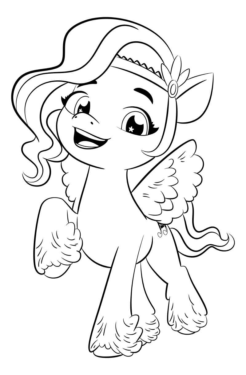 Раскраска - My Little Pony: Новое поколение - Пипп стильная принцесса