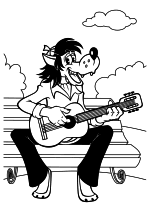 Волк играет на гитаре