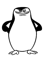 Раскраска - Пингвины Мадагаскара - Пингвин Шкипер