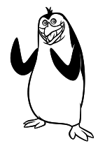 Раскраска - Пингвины Мадагаскара - Пингвин Рико