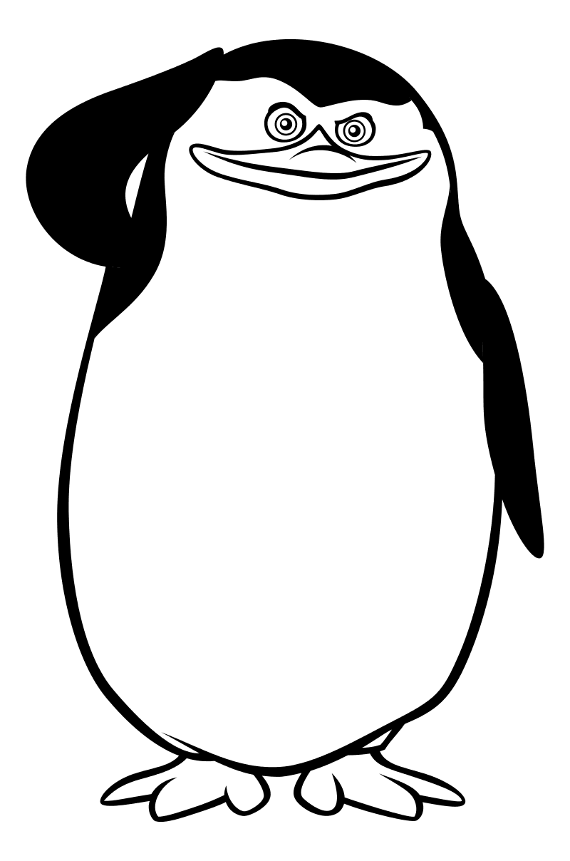 Раскраска - Пингвины Мадагаскара - Пингвин Рядовой