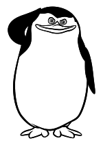 Раскраска - Пингвины Мадагаскара - Пингвин Рядовой